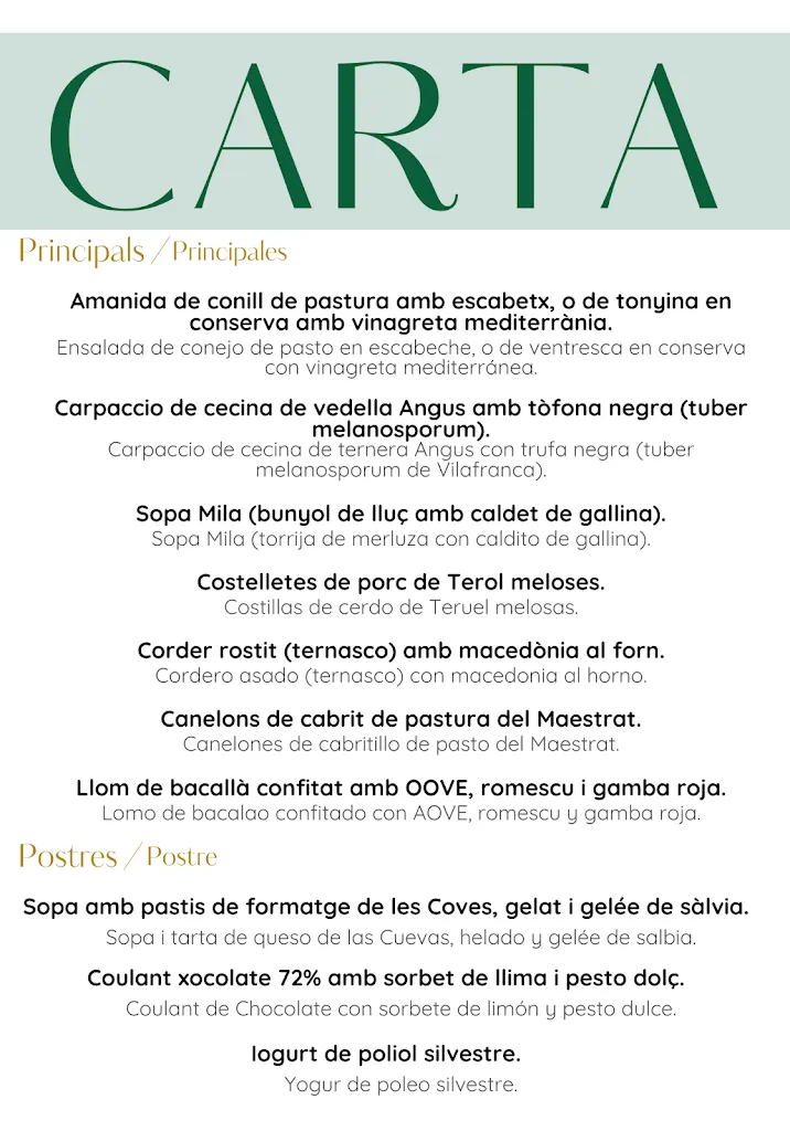 Menu_Restaurant L'Escudella _Castellfort_image_2