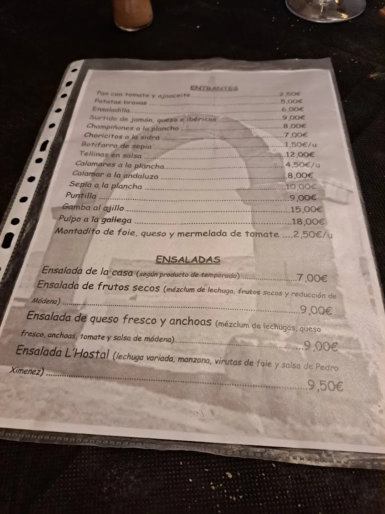 Menu_Bar Rte L'hostal_Cabanes_image_1