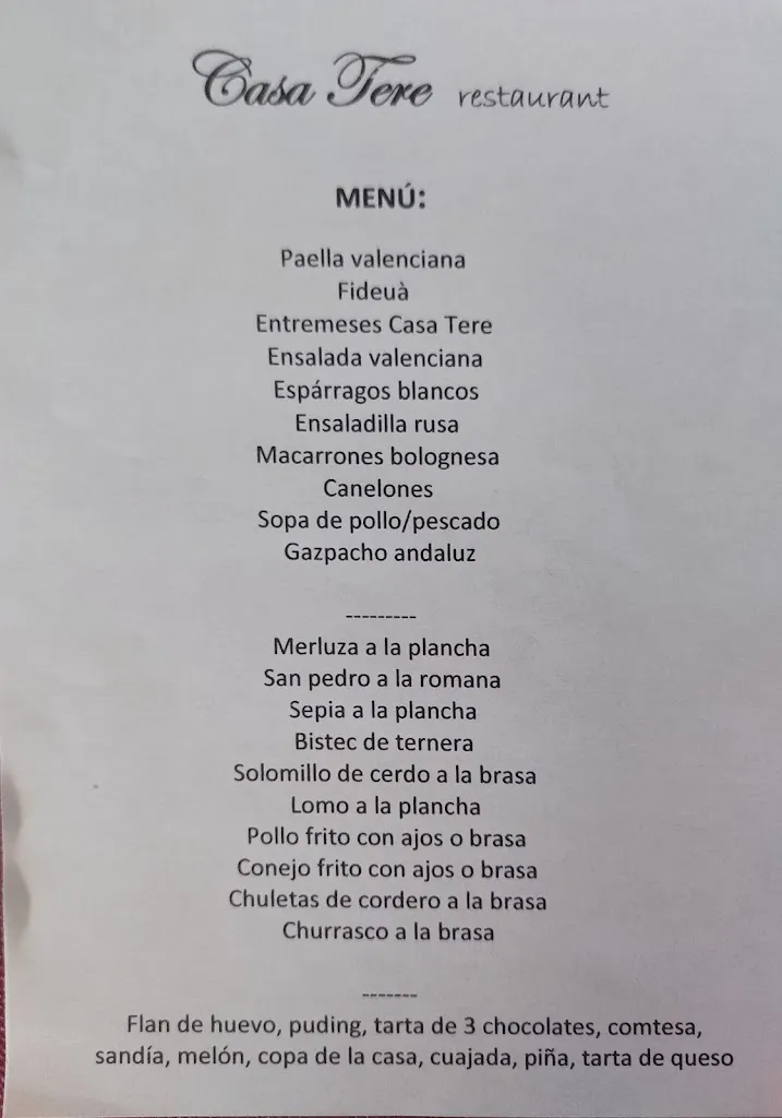 Menu_Restaurant Casa Tere_Cabanes_image_4