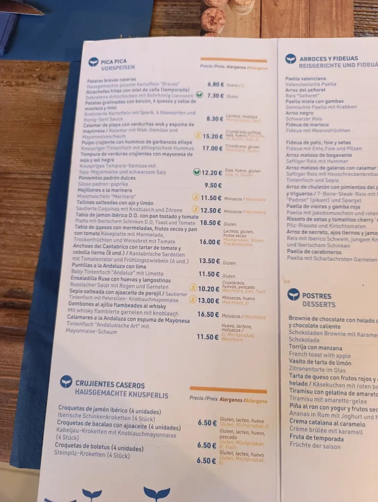 Menu_Blue House Restaurant (solo clientes bravo playa)_Cabanes_immagine_1