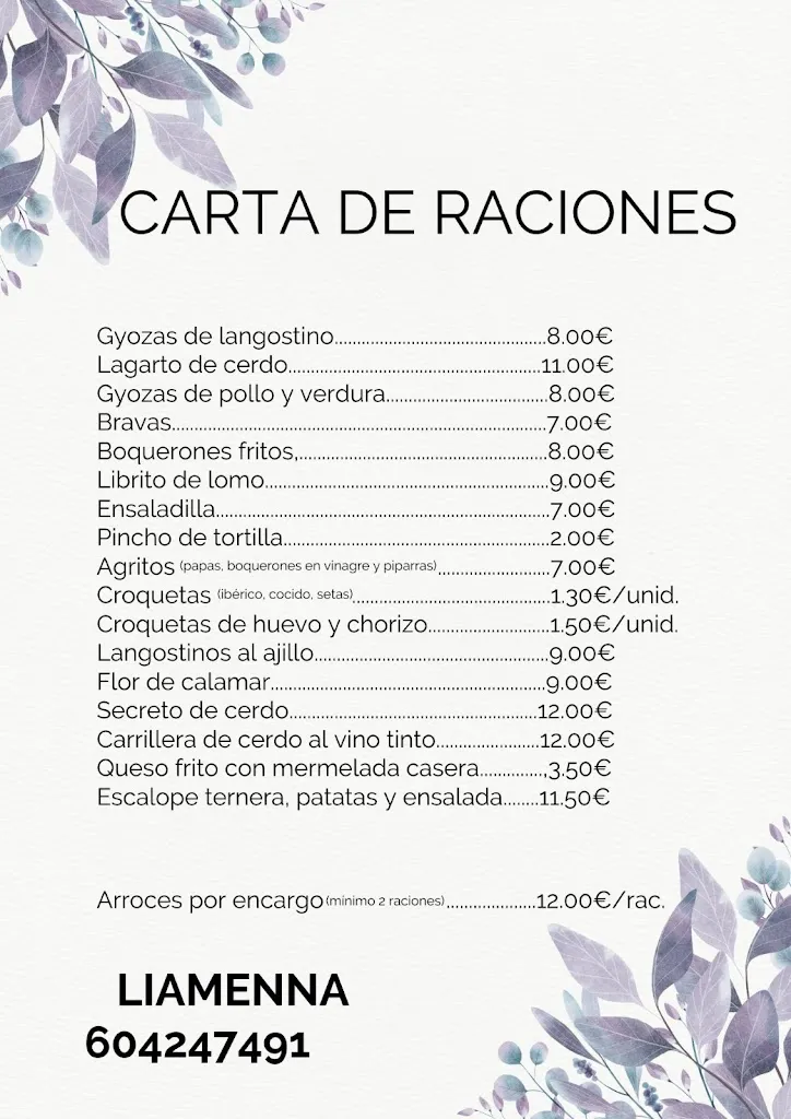 Menu_Liamenna Restaurante_Cabanes_immagine_1