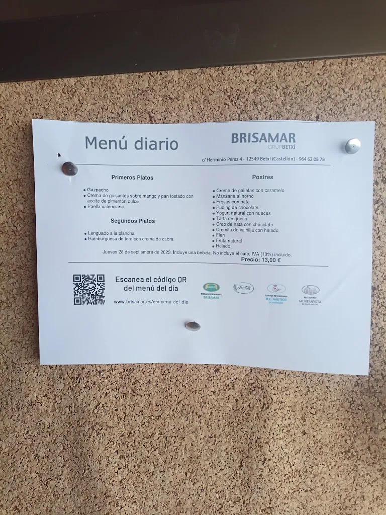 Menu_Restaurant Terrassa Brisamar_Betxí_image_2