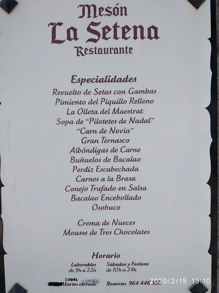 Menu_La Setena Mesón_Culla_image_1