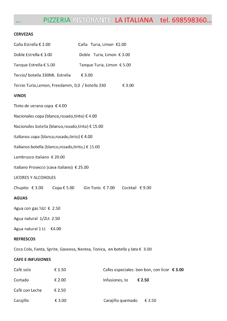 Menu_Pizzería La Italiana_Chilches/Xilxes_image_2