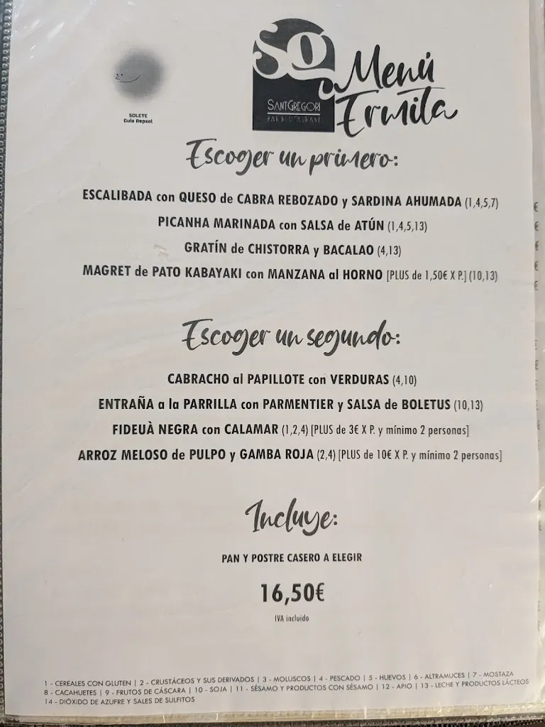 Menu_Hermitage of Saint Gregor_Benicarló_immagine_1