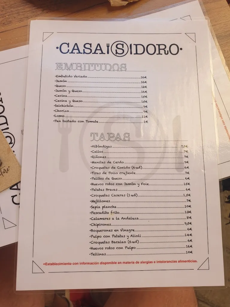 Menu_Bar Restaurant Casa Isidoro_Benicarló_image_3