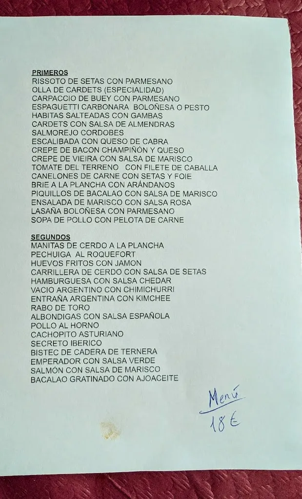 Menü_Bar Restaurante la Perla_Lucena del Cid_Bild_2