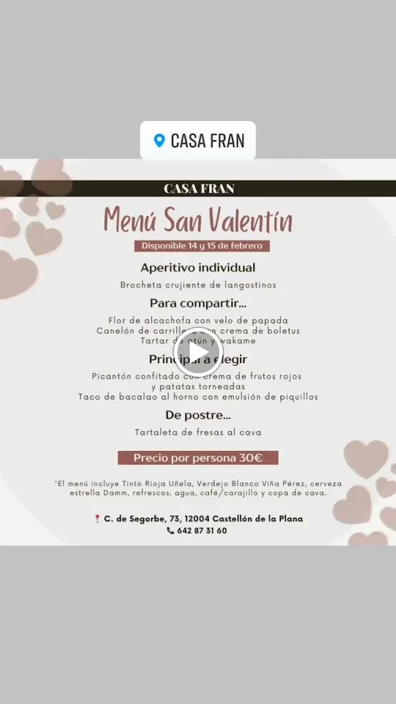 Menu_Restaurante Casa Fran_Castellón de la Plana/Castelló de la Plana_image_1