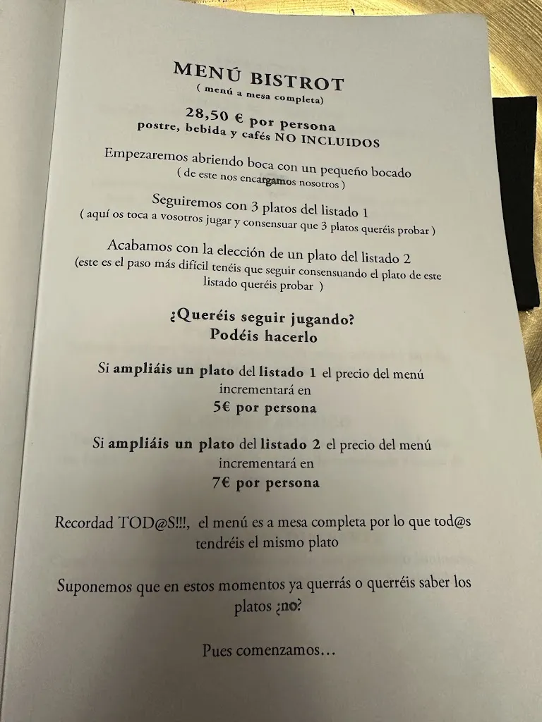 Menu_Le Bistrot Gastronómico_Castellón de la Plana/Castelló de la Plana_image_1