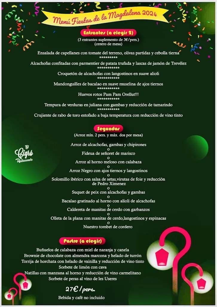 Menu_Restaurante El Cigró_Castellón de la Plana/Castelló de la Plana_image_1