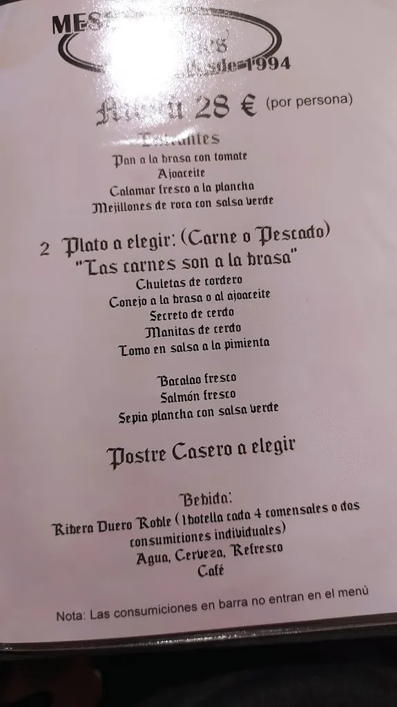 Menu_Restaurant Casa Mercedes_Castellón de la Plana/Castelló de la Plana_image_1