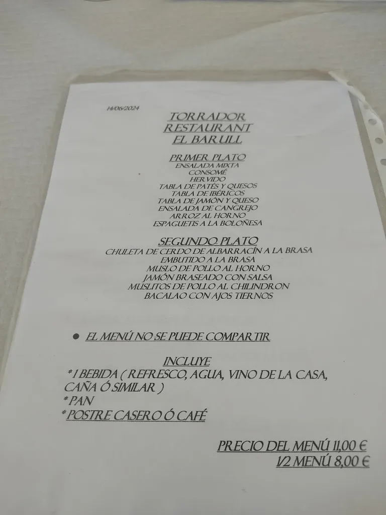 Menu_El Barull restaurant_Castellón de la Plana/Castelló de la Plana_immagine_2
