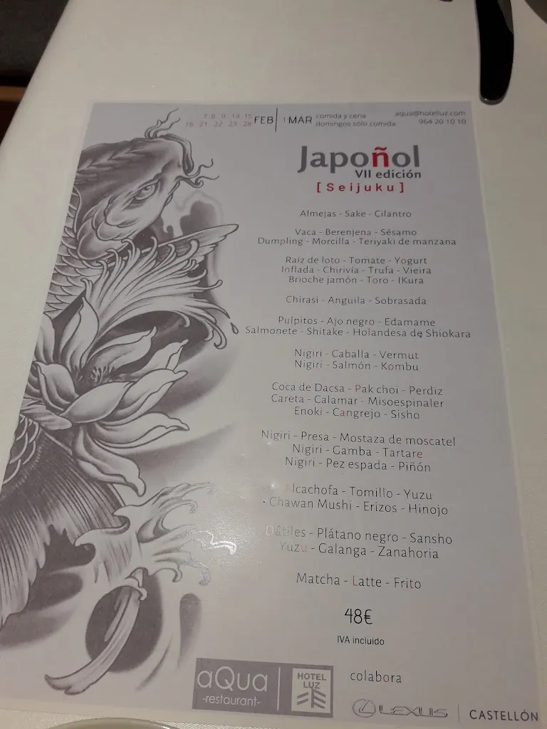 Menu_aQua Restaurante_Castellón de la Plana/Castelló de la Plana_image_3