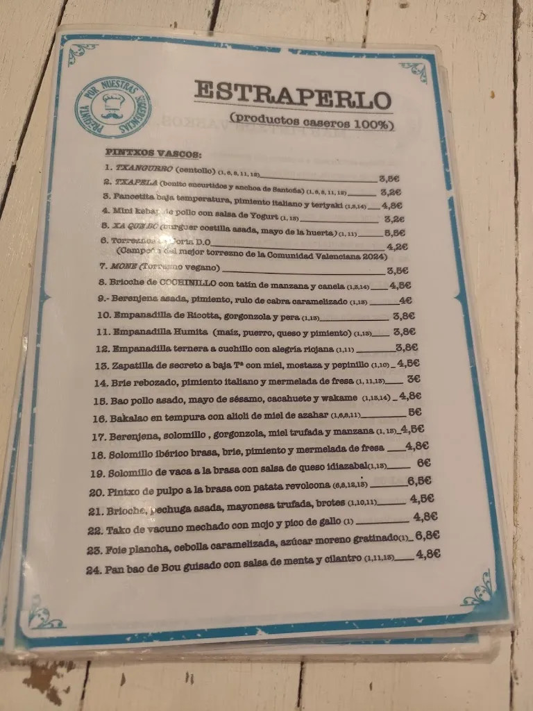 Menu_Bar de Pintxos en Castelló Estraperlo_Castellón de la Plana/Castelló de la Plana_immagine_1