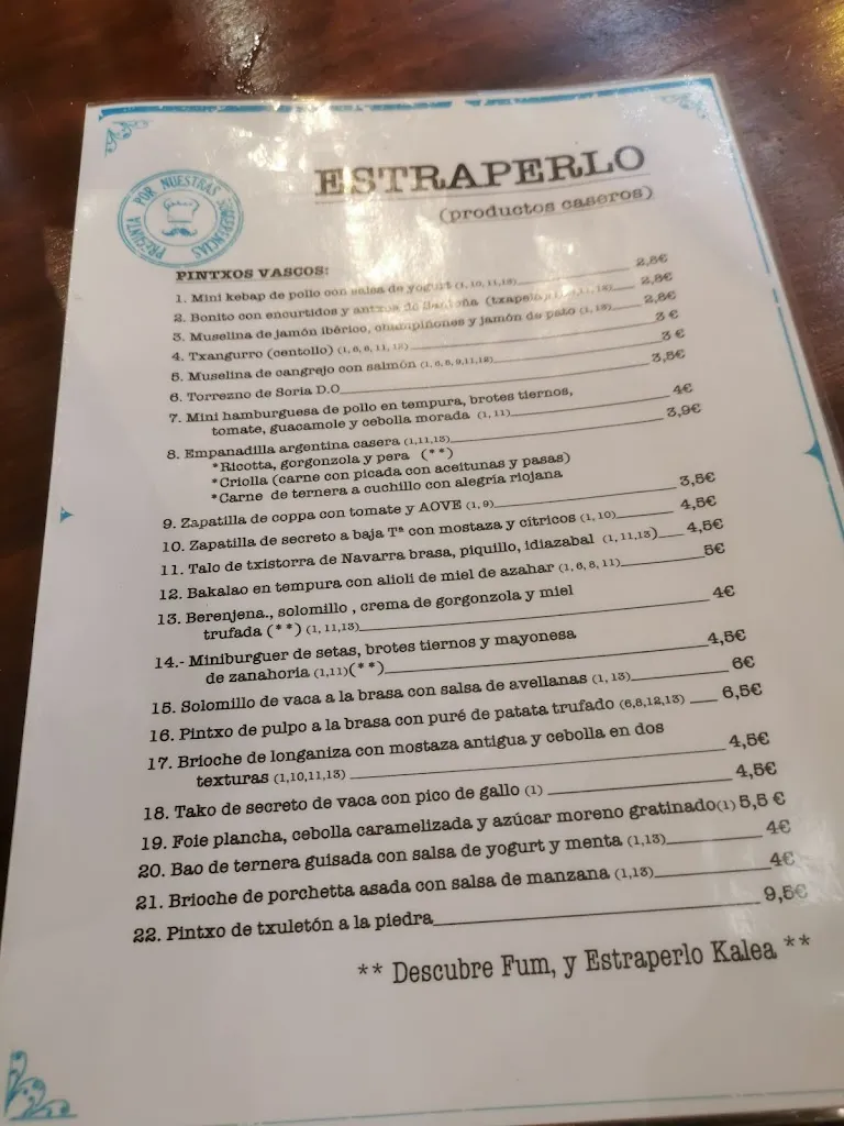 Menu_Bar de Pintxos en Castelló Estraperlo_Castellón de la Plana/Castelló de la Plana_immagine_3