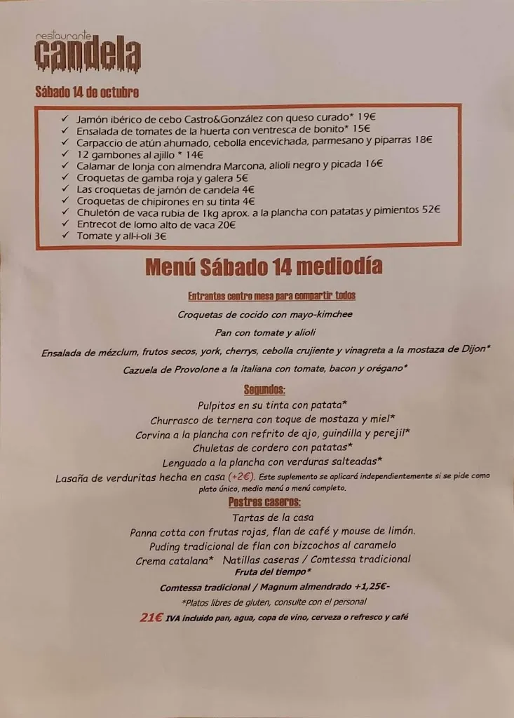 Menu_Restaurante Candela_Castellón de la Plana/Castelló de la Plana_immagine_3