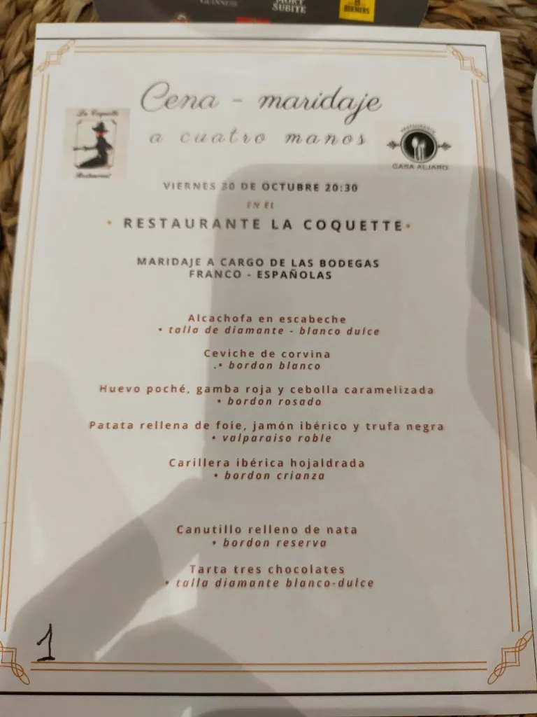 Menu_Restaurante La Coquette_Castellón de la Plana/Castelló de la Plana_image_2
