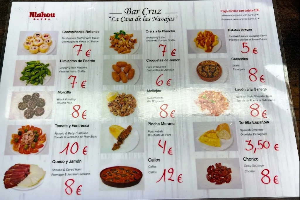 Menu_Bar Cruz - La Casa de las Navajas_Navajas_image_1