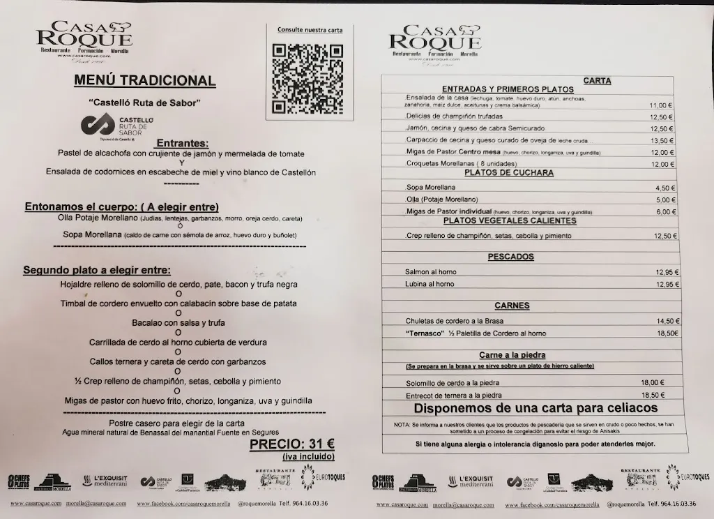 Menü_Restaurante Casa Roque_Morella_Bild_3