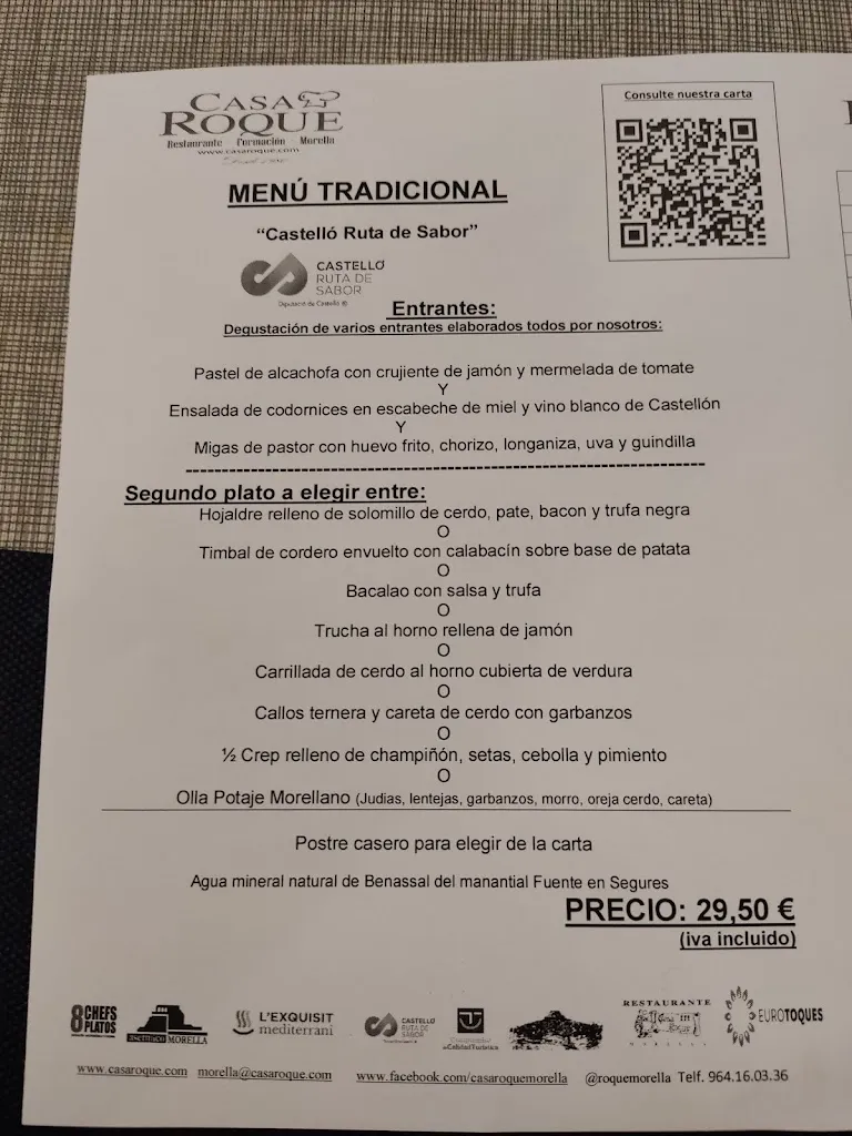Menü_Restaurante Casa Roque_Morella_Bild_4