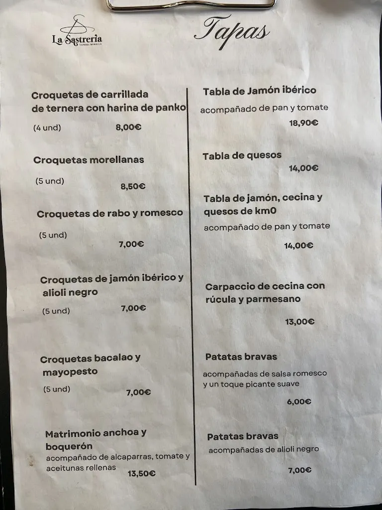 Menu_Gastro Bar Sastrería_Morella_image_3