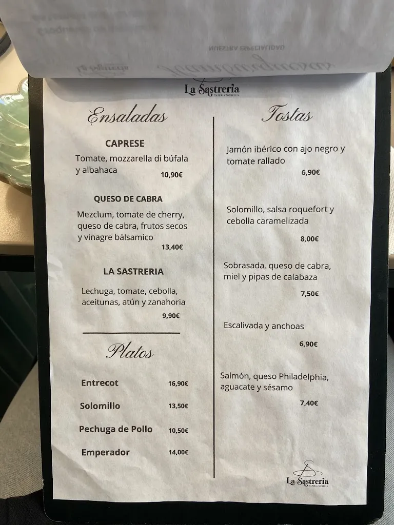 Menu_Gastro Bar Sastrería_Morella_image_4