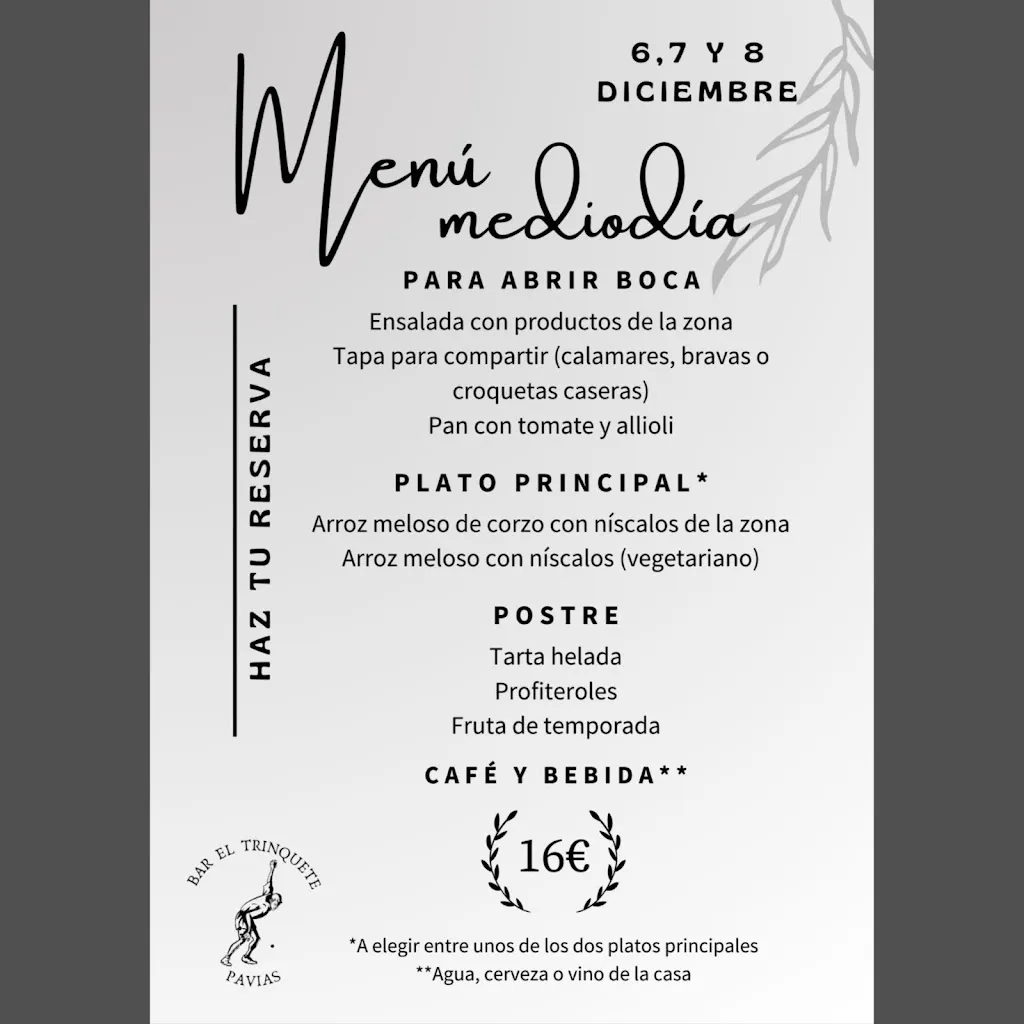 Menu_Bar El Trinquete_Pavías_image_2