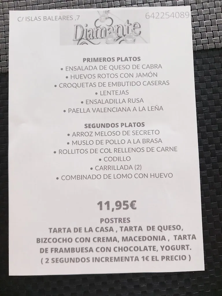 Menü_Restaurante Salón Diamante_Onda_Bild_1