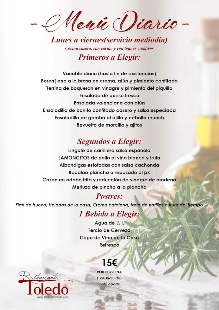 Menu_Restaurante Toledo / En Onda, Castellón_Onda_image_2