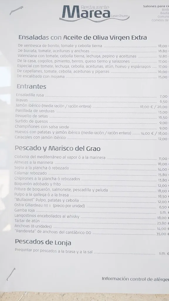 Menu_Restaurante Marea Casa Churro_Nules_immagine_2