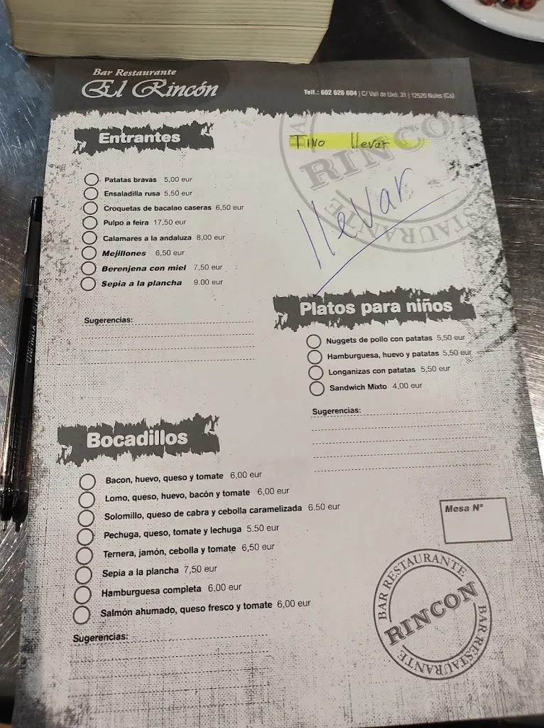 Menu_Bar Restaurante Rincon_Nules_image_1