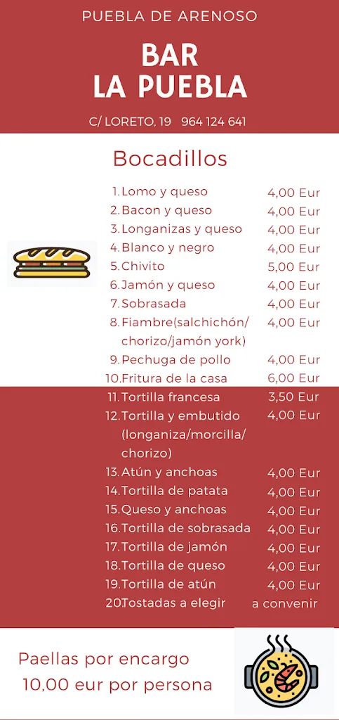 Menu_Bar La Puebla_Puebla de Arenoso_image_1