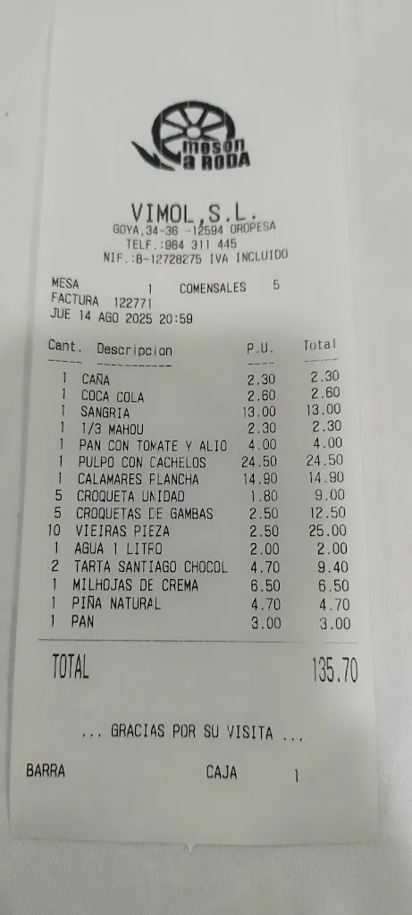 Silvia Quintano Gertrudix_A Roda - Restuaurante gallego_Oropesa del Mar/Orpesa_review