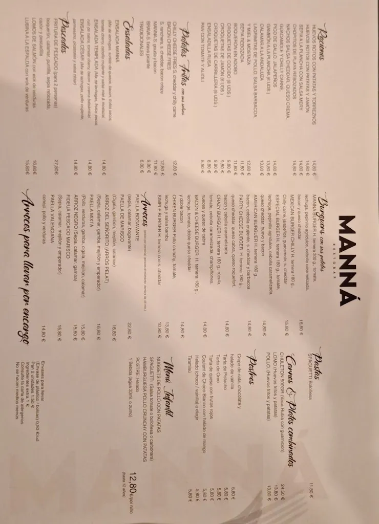 Menu_MANNÁ Restobar_Oropesa del Mar/Orpesa_immagine_2