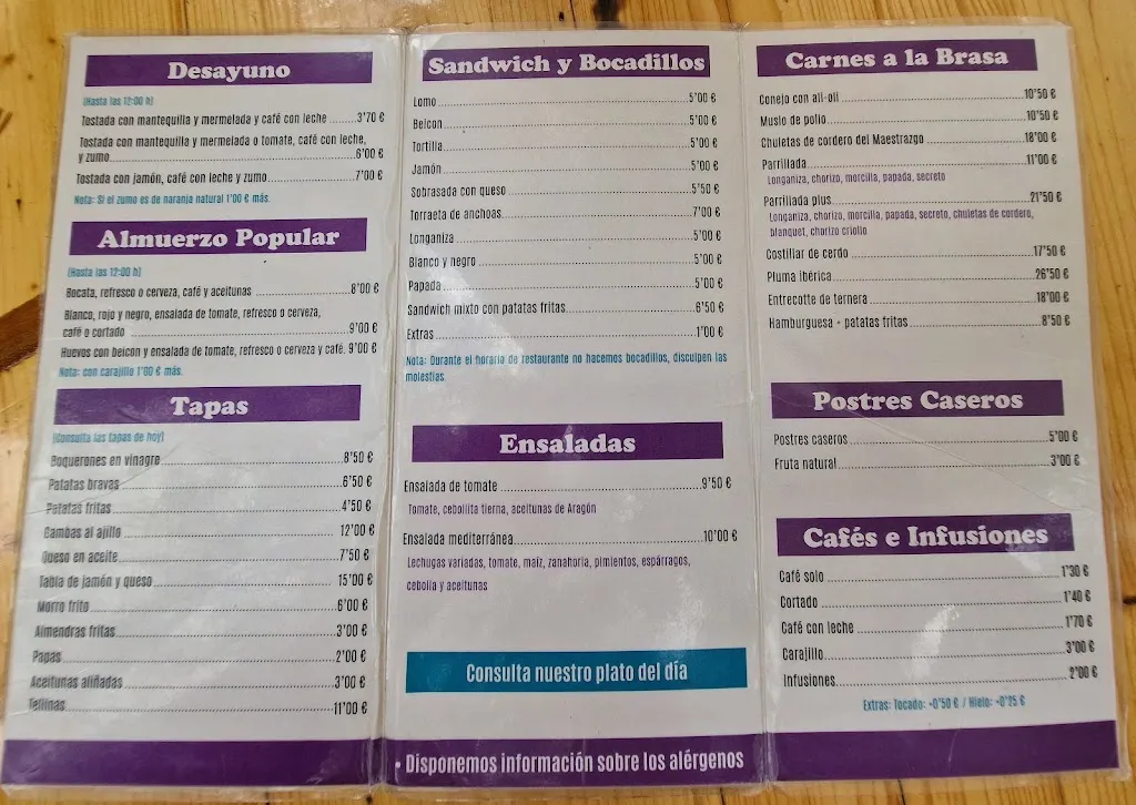 Menu_Bar la renega carpediem_Oropesa del Mar/Orpesa_image_1