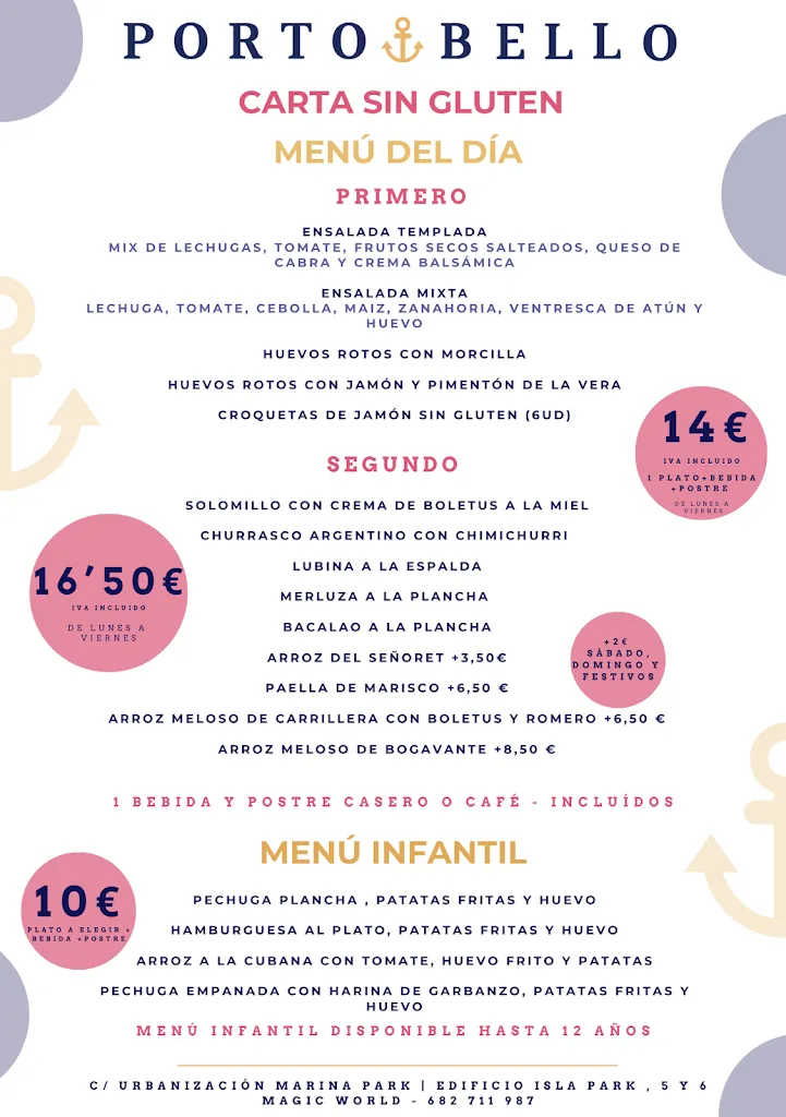Menu_Restaurante Porto Bello_Oropesa del Mar/Orpesa_immagine_1
