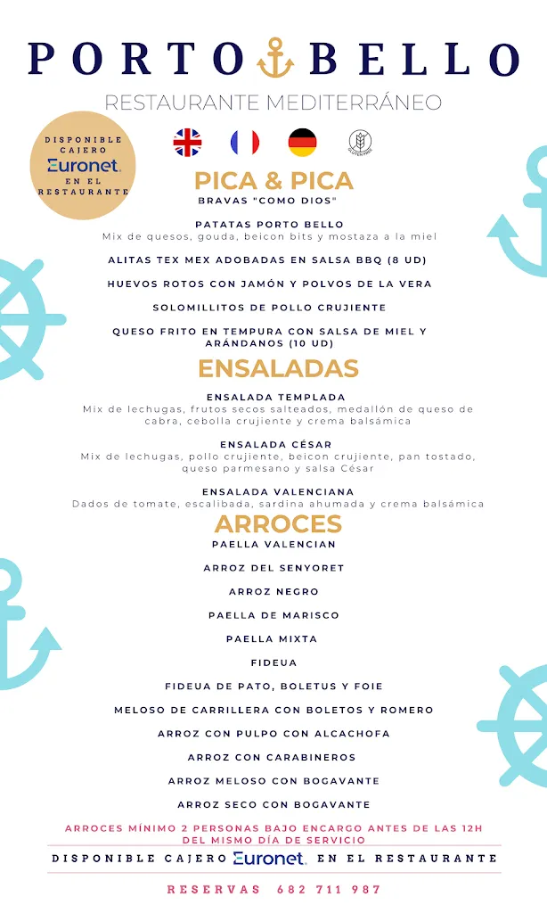 Menu_Restaurante Porto Bello_Oropesa del Mar/Orpesa_immagine_3