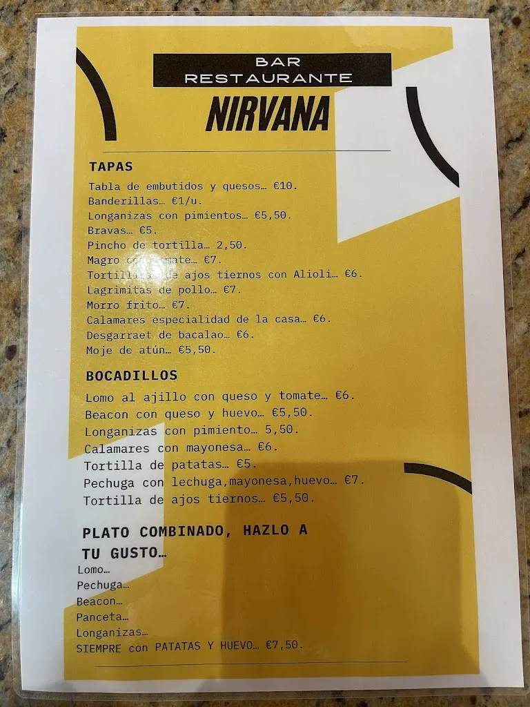 Menu_Bar Restaurante Nirvana_Sant Joan de Moró_immagine_1