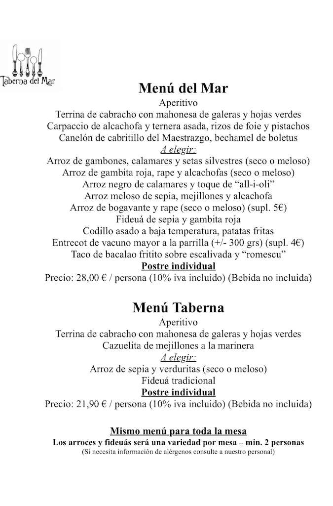 Menu_Taberna del Mar_Peníscola/Peñíscola_image_1