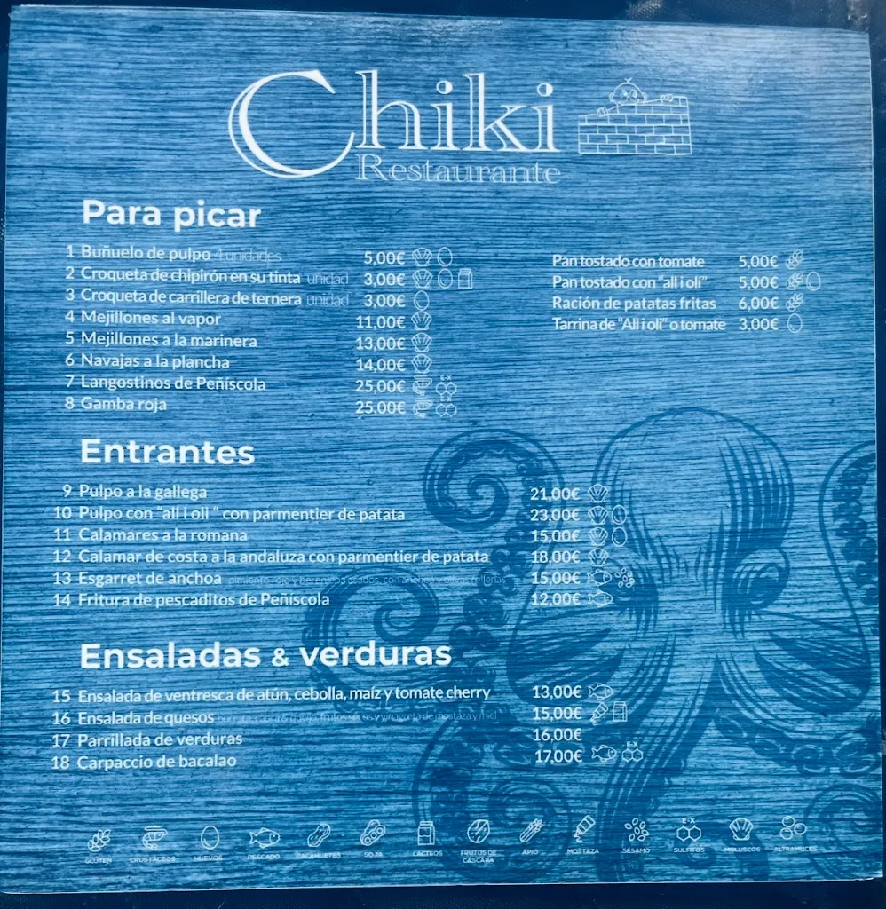 Menu_Restaurante Pension Chiki_Peníscola/Peñíscola_image_1