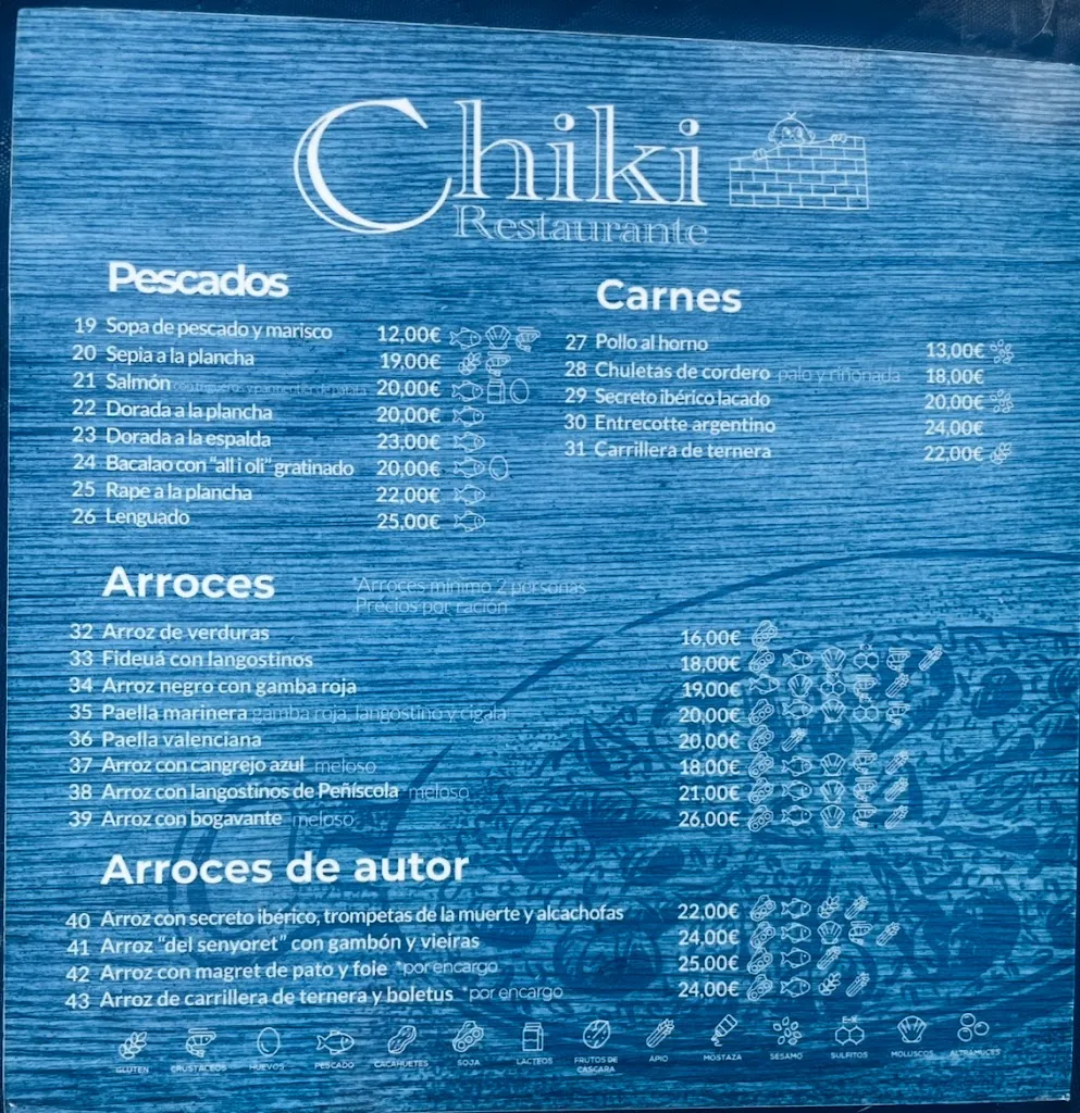 Menu_Restaurante Pension Chiki_Peníscola/Peñíscola_image_2