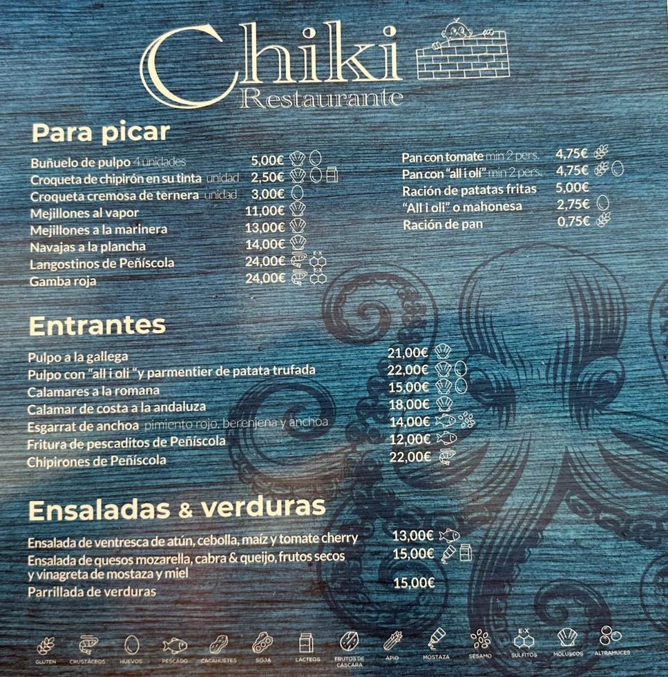 Menu_Restaurante Pension Chiki_Peníscola/Peñíscola_image_4