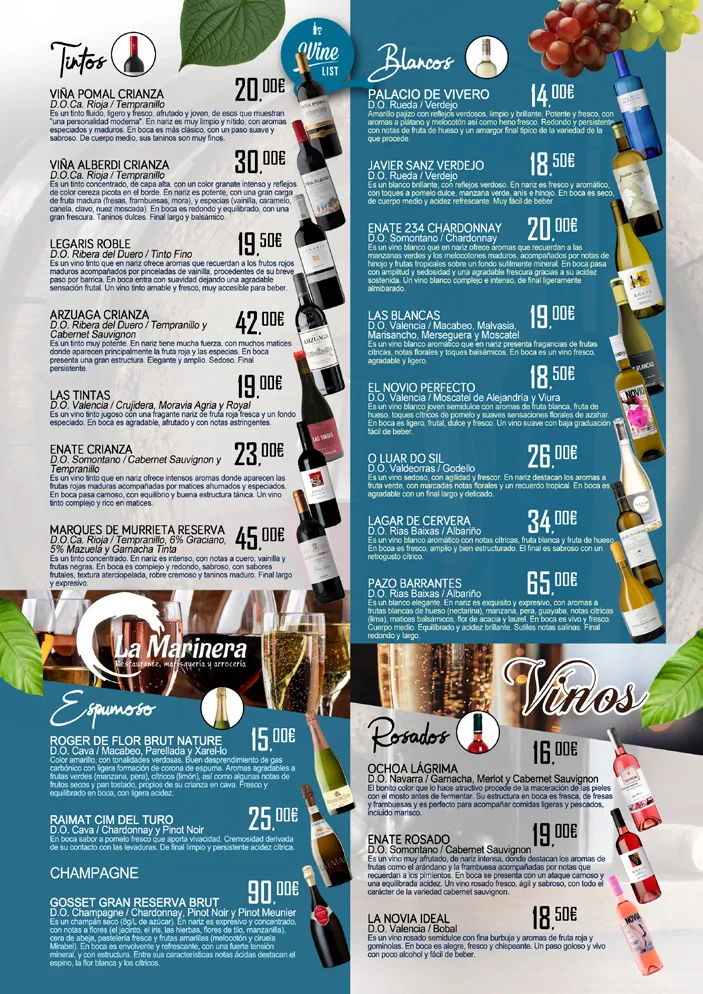 Menu_Restaurant La Marinera_Peníscola/Peñíscola_image_1