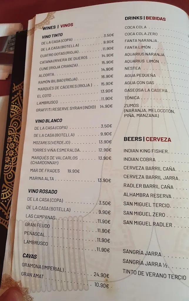 Menu_Namaste Cocina India_Peníscola/Peñíscola_image_1
