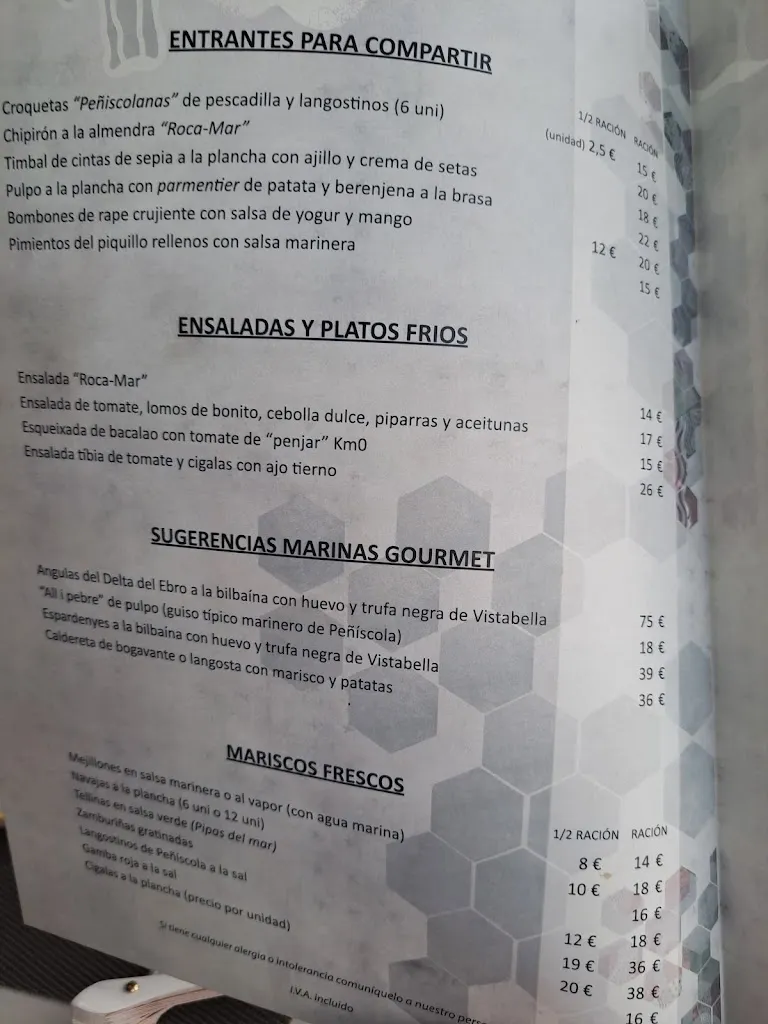 Menu_Restaurante Roca Mar Peñiscola_Peníscola/Peñíscola_image_4