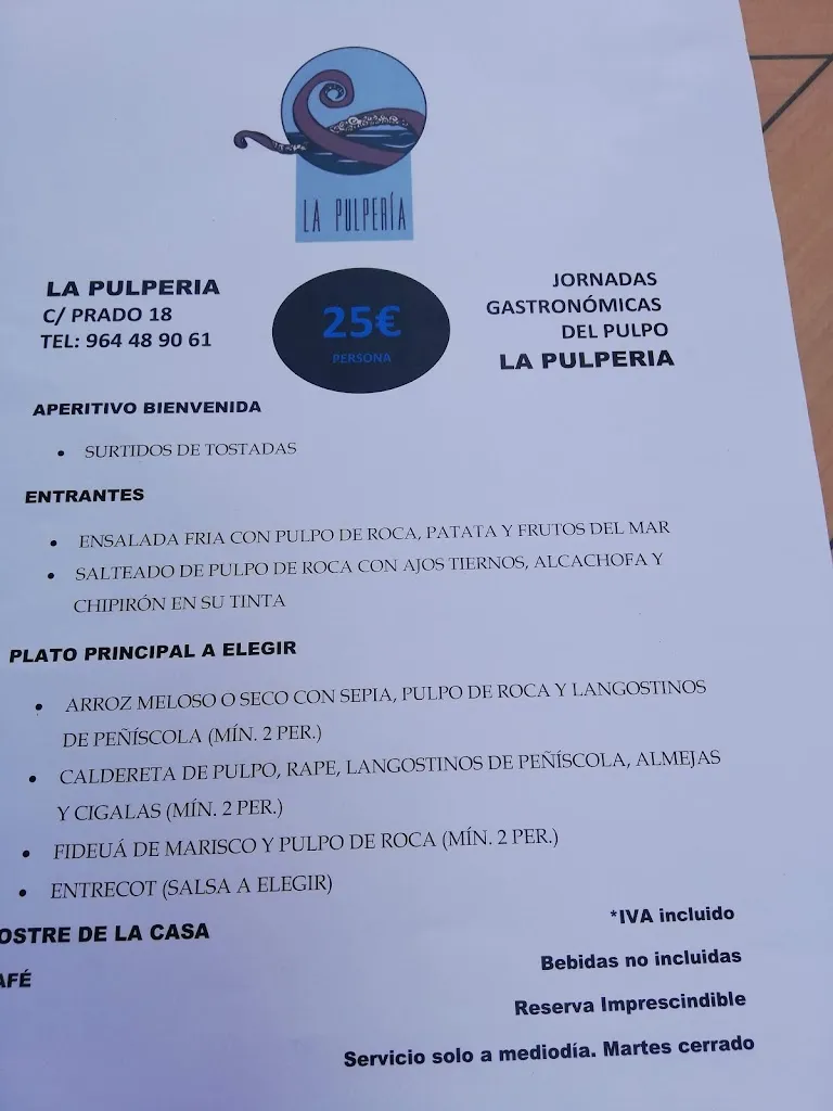 Menu_Bar La Pulperia_Peníscola/Peñíscola_image_1