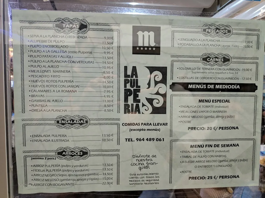 Menu_Bar La Pulperia_Peníscola/Peñíscola_image_2