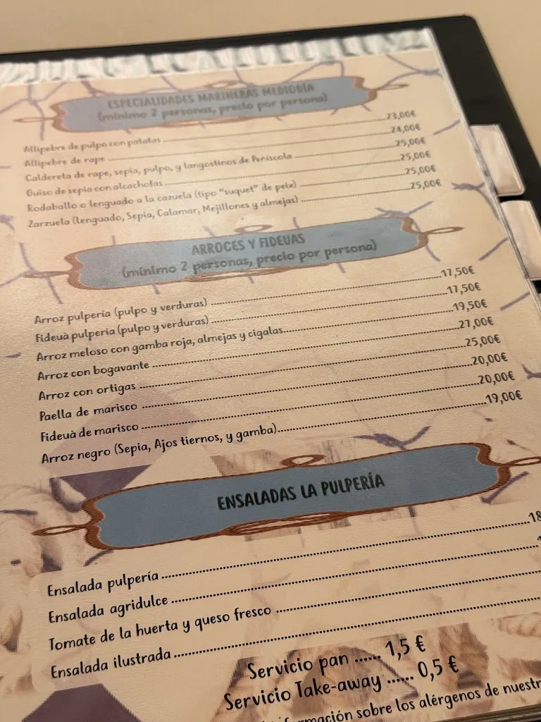 Menu_Bar La Pulperia_Peníscola/Peñíscola_image_3