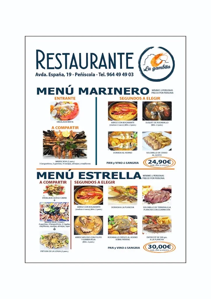 Menu_La Gambita de Peñiscola_Peníscola/Peñíscola_image_1