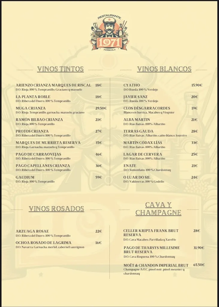 Menu_Restaurante 1971 Peñíscola_Peníscola/Peñíscola_image_1